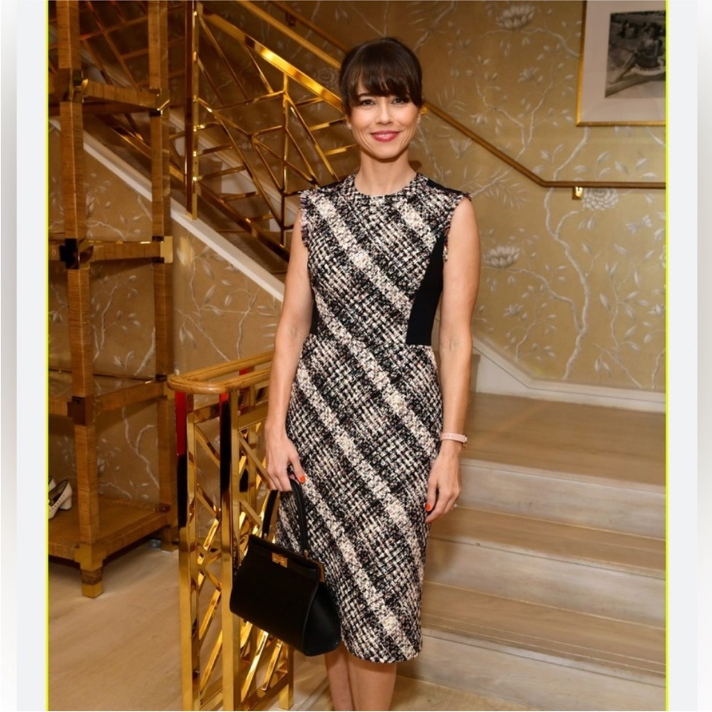 Tory Burch Black and White Tweed Sheath Dress